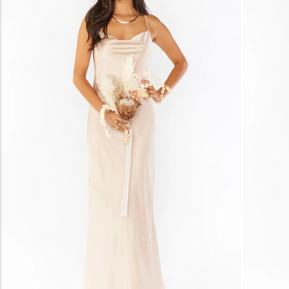 Tuscany Maxi Slip Dress- champagne luxe satin